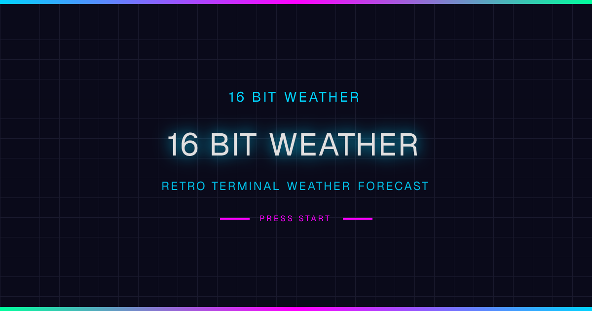 16 Bit Weather - Retro Terminal Weather Forecast App